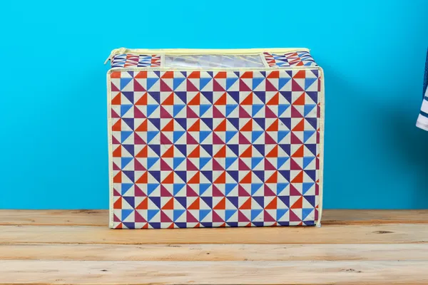 Multipurpose_Foldable_Clothes_&_Saree_Storage_Organizer_With_Front_Window_|_Geometric_Printed_Garment_Storage_Bag_For_Wardrobe_Saree_Cover_Storage_Box_For_Clothes_With_Premium_Quality_Non_Woven_Combo_Offer_Saree_Organizer_For_Wardrobe/Organizers_For_Clothes/Saree_Cover_(Pack_Of_3)