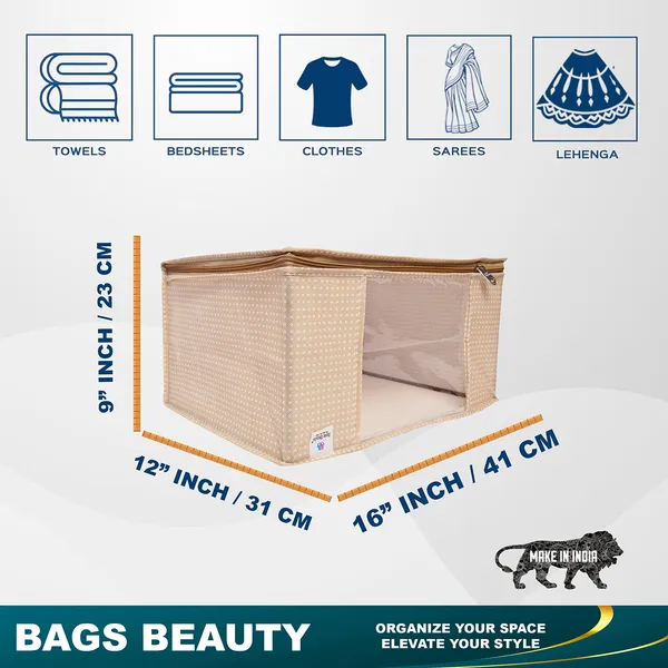 Saree_Cover_Storage_Box_For_Clothes_With_Premium_Quality_Non_Woven_Combo_Offer_Saree_Organizer_For_Large_Foldable_Clothes_Storage_Bag_With_Zipper_&_Transparent_Window_|_Leaf_Print_Wardrobe_Organizer_For_Saree,_Blanket_&_Quilt_Storage_|_Foldable_Saree_Clothes_Storage_Bag_Wardrobe_(Pack_Of_3)