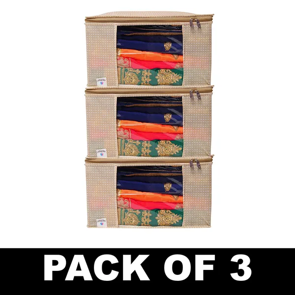 Saree_Cover_Storage_Box_For_Clothes_With_Premium_Quality_Non_Woven_Combo_Offer_Saree_Organizer_For_Large_Foldable_Clothes_Storage_Bag_With_Zipper_&_Transparent_Window_|_Leaf_Print_Wardrobe_Organizer_For_Saree,_Blanket_&_Quilt_Storage_|_Foldable_Saree_Clothes_Storage_Bag_Wardrobe_(Pack_Of_3)