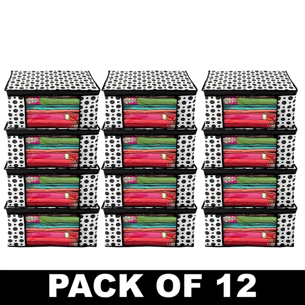 Large_Foldable_Clothes_Storage_Organizer_Bag_With_Zipper_&_Front_Window_|_Dustproof_Blanket,_Saree_&_Quilt_Storage_Box_For_Wardrobe_(Pack_Of_12)