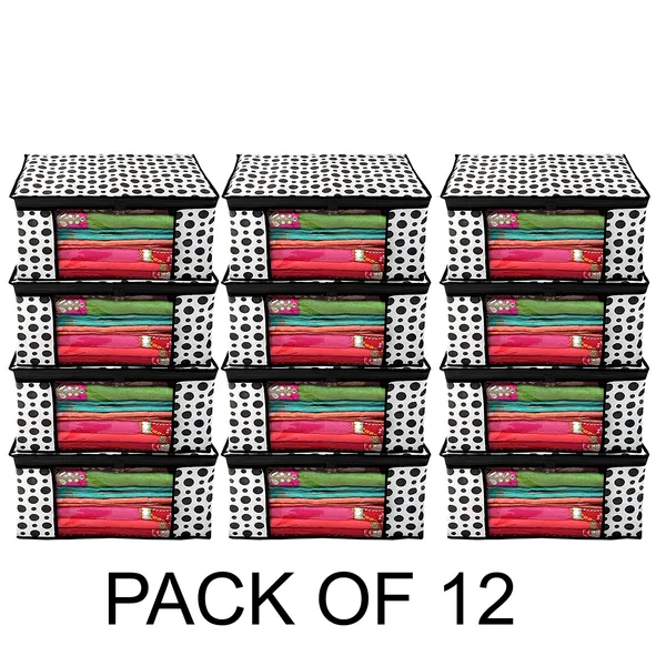 Large_Foldable_Clothes_Storage_Organizer_Bag_With_Zipper_&_Front_Window_|_Dustproof_Blanket,_Saree_&_Quilt_Storage_Box_For_Wardrobe_(Pack_Of_12)
