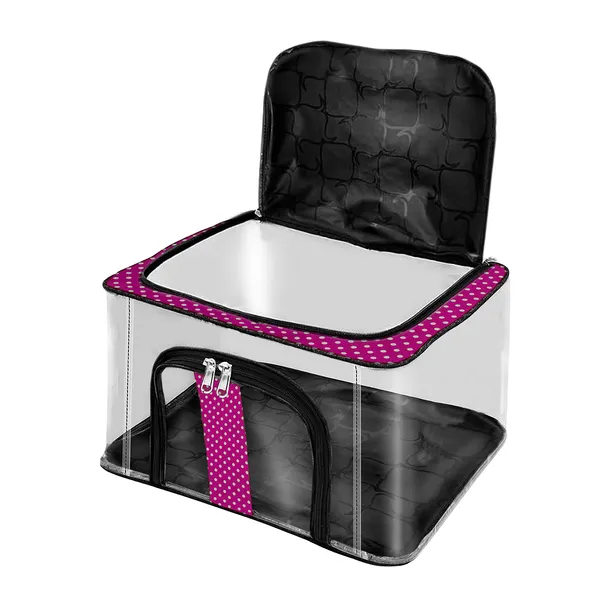 Transparent_Wardrobe_Clothes_Storage_Organizer_|_Dual_Zipper_Front_&_Upper_Opening_|_Foldable_Dustproof_Storage_Bag_(Pink)