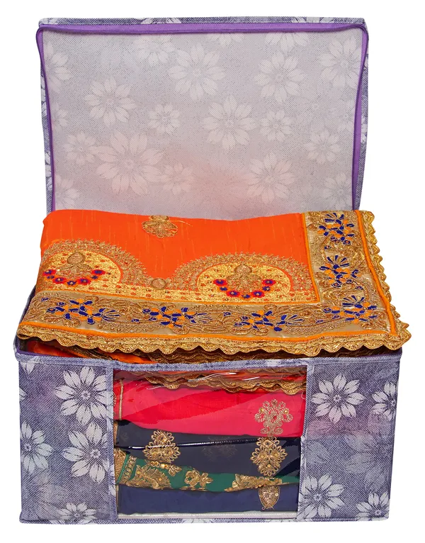 Grey_Floral_Foldable_Storage_Bag_With_Zipper_Window_|_Saree_Cover_Storage_Box_For_Clothes_With_Premium_Quality_Non_Woven_Combo_Offer_Saree_Organizer_For_Wardrobe/Organizers_For_Clothes/Saree_Cover_|_Saree_Bags_Saree_Covers_For_Storage,_Wardrobe_Organiser_|_Foldable_Saree_Clothes_Storage_Bag_Wardrobe_(Pack_Of_12)