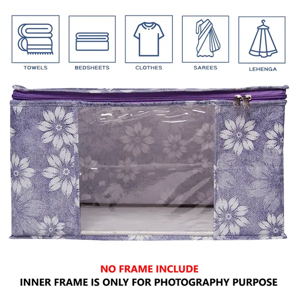 Grey_Floral_Foldable_Storage_Bag_With_Zipper_Window_|_Saree_Cover_Storage_Box_For_Clothes_With_Premium_Quality_Non_Woven_Combo_Offer_Saree_Organizer_For_Wardrobe/Organizers_For_Clothes/Saree_Cover_|_Saree_Bags_Saree_Covers_For_Storage,_Wardrobe_Organiser_|_Foldable_Saree_Clothes_Storage_Bag_Wardrobe_(Pack_Of_12)