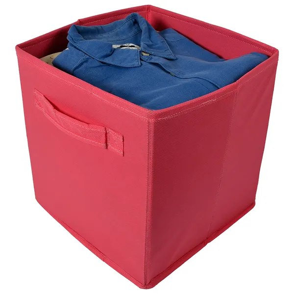 Foldable_Garment_Storage_Organizer_Box_With_Handles_|_20L_Clothes_Storage_Bin_For_Kids_Garments,_Kurtis_&_Dresses_|_Non-Woven_Hardboard_Wardrobe_Box_(Pink)