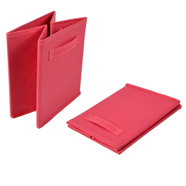 Foldable_Garment_Storage_Organizer_Box_With_Handles_|_20L_Clothes_Storage_Bin_For_Kids_Garments,_Kurtis_&_Dresses_|_Non-Woven_Hardboard_Wardrobe_Box_(Pink)
