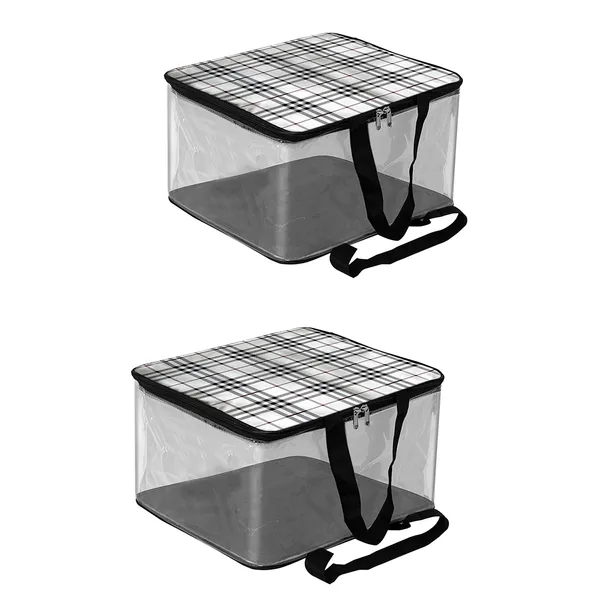 Printed_Transparent_Pvc_Garment_Storage_Bag_-_Black/Beige_|_Multipurpose_Shopping_&_Clothing_Organizer_|_Large_Clear_Storage_Bag_With_Strong_Handles_|_Saree,_Blanket_&_Wardrobe_Organizer