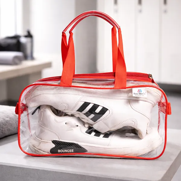 Multipurpose_Transparent_Travel_Kit_Organizer_With_Handle_|_Shoe_Carry_Bag_&_Novelty_Storage_Bag_For_Travel_Essentials_(Red)