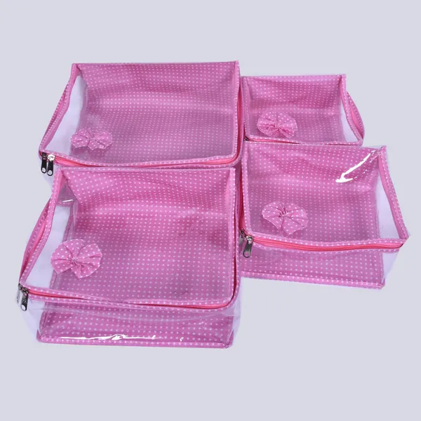 Set_Of_4_Multipurpose_Transparent_Travel_Pouches_|_Makeup_Cosmetic_Organizer_|_Toiletry_Storage_Bag_For_Women_(Pink)