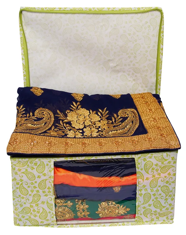 Premium_Paisley_Clothes_Storage_Bag_With_Clear_Window_&_Zipper_|_Foldable_Wardrobe_Organizer_For_Saree,_Blanket_&_Bedding_(Pack_Of_6)