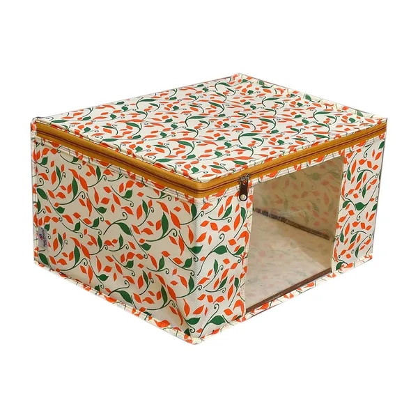 Saree_Cover_Storage_Box_For_Clothes_With_Premium_Quality_Non_Woven_Combo_Offer_Saree_Organizer_For_Wardrobe/Organizers_For_Clothes/Saree_Cover_|_Large_Foldable_Clothes_Storage_Bag_With_Zipper_&_Transparent_Window_|_Multicolor_Floral_Wardrobe_Organizer_For_Saree,_Blanket_&_Quilt_Storage_(Pack_Of_3)