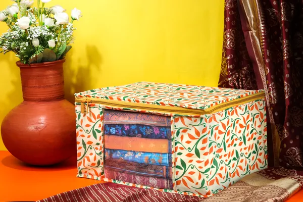 Saree_Cover_Storage_Box_For_Clothes_With_Premium_Quality_Non_Woven_Combo_Offer_Saree_Organizer_For_Wardrobe/Organizers_For_Clothes/Saree_Cover_|_Large_Foldable_Clothes_Storage_Bag_With_Zipper_&_Transparent_Window_|_Multicolor_Floral_Wardrobe_Organizer_For_Saree,_Blanket_&_Quilt_Storage_(Pack_Of_3)