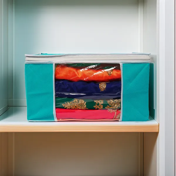 Solid_Color_Foldable_Storage_Bag_With_Zipper_Window_|_Large_Clothes_&_Blanket_Organizer_For_Wardrobe_|_Foldable_Royal_Print_Saree_Cover_Set_|_Saree_Bags_Saree_Covers_For_Storage,_Wardrobe_Organiser_|_Foldable_Saree_Clothes_Storage_Bag_Wardrobe_(Pack_Of_3)