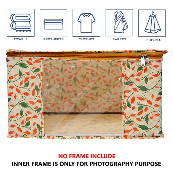Saree_Cover_Storage_Box_For_Clothes_With_Premium_Quality_Non_Woven_Combo_Offer_Saree_Organizer_For_Wardrobe/Organizers_For_Clothes/Saree_Cover_|_Large_Foldable_Clothes_Storage_Bag_With_Zipper_&_Transparent_Window_|_Multicolor_Floral_Wardrobe_Organizer_For_Saree,_Blanket_&_Quilt_Storage_(Pack_Of_6)