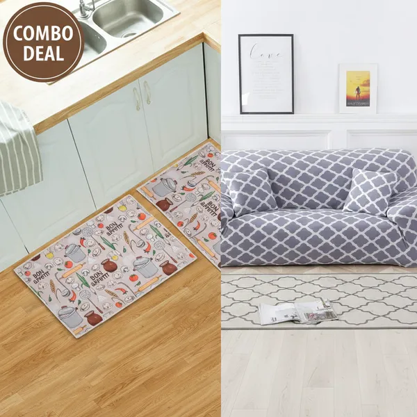 Multicolor_Anti_Skid_Washable_Kitchen_Runner_And_Digital_Printed_Soft_Combo_Kitchen_Floor_Mat_And_Grey_Mandir_Polyester_Stretchable_Printed_Sofa_Cover_Combo_Pack_Of_2