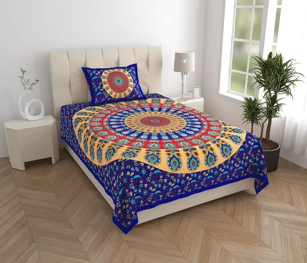 Single_Cotton_Jaipuri_Prints_Bedsheet_With_Pillow_Cover_TC_144