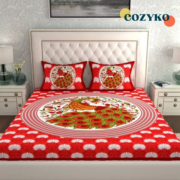 Queen_Size_Cotton_Floral_Bedsheet_With_Pillow_Cover_TC_144