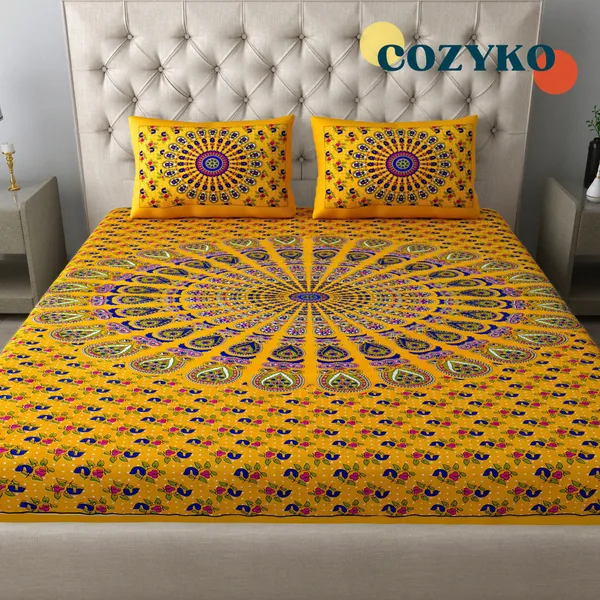 Queen_Size_Cotton_Printed_Bedsheet_With_Pillow_Cover_TC_144