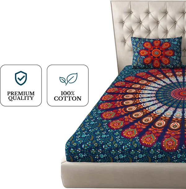 Queen_Size_Cotton_Printed_Bedsheet_With_Pillow_Cover_TC_144