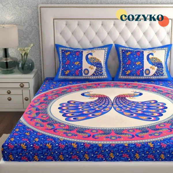 Queen_Size_Cotton_Jaipuri_Prints_Bedsheet_With_Pillow_Cover_TC_144