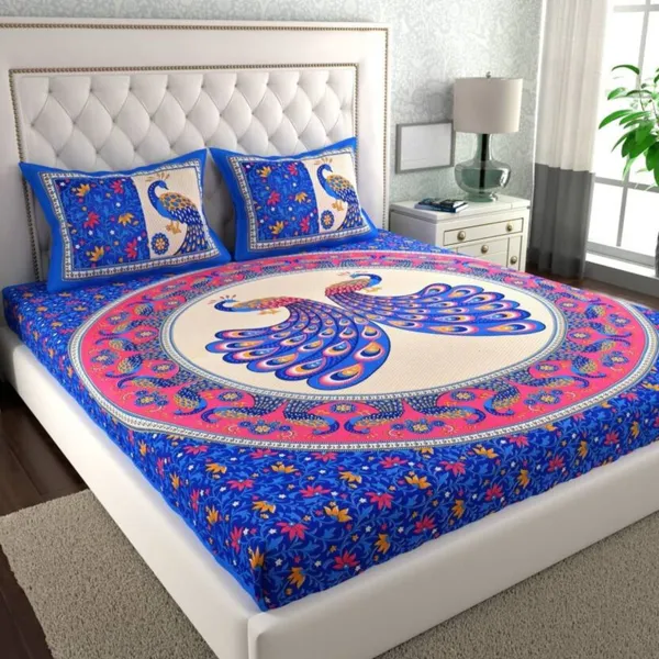 Queen_Size_Cotton_Jaipuri_Prints_Bedsheet_With_Pillow_Cover_TC_144