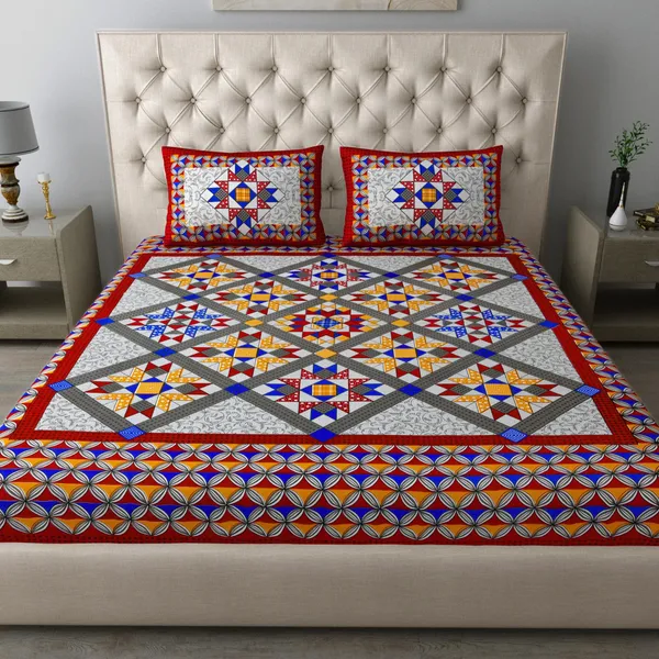 Queen_Size_Cotton_Abstract_Bedsheet_With_Pillow_Cover_TC_144
