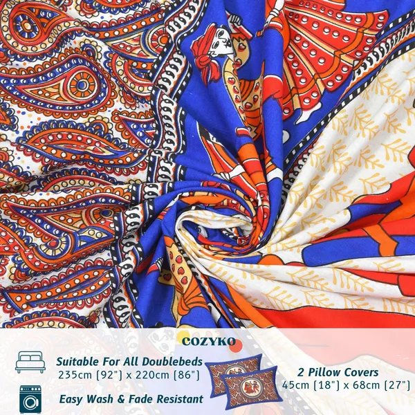 Queen_Size_Cotton_Floral_Bedsheet_With_Pillow_Cover_TC_144