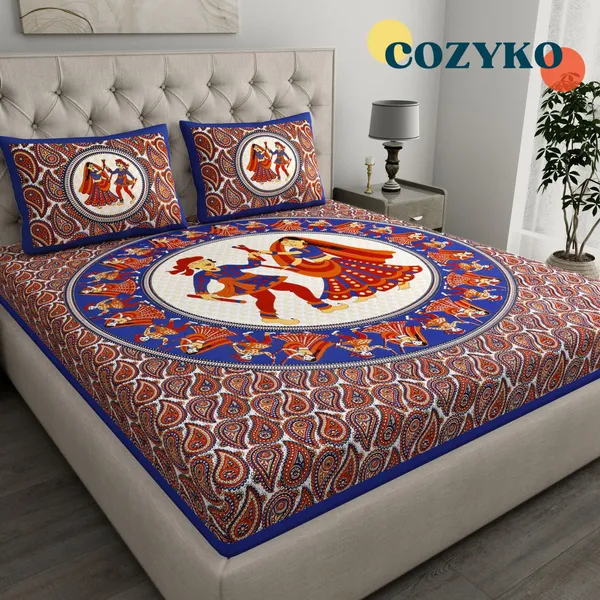 Queen_Size_Cotton_Floral_Bedsheet_With_Pillow_Cover_TC_144