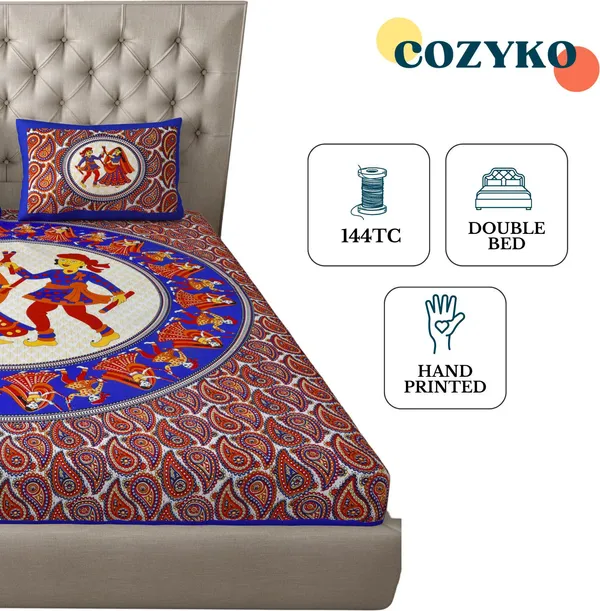 Queen_Size_Cotton_Floral_Bedsheet_With_Pillow_Cover_TC_144
