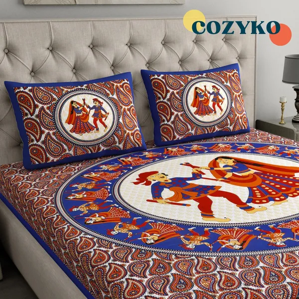 Queen_Size_Cotton_Floral_Bedsheet_With_Pillow_Cover_TC_144