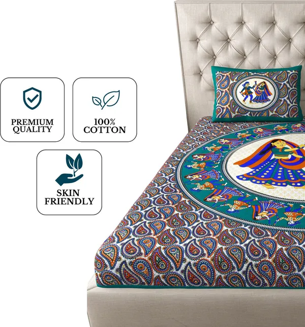 Queen_Size_Cotton_Floral_Bedsheet_With_Pillow_Cover_TC_144