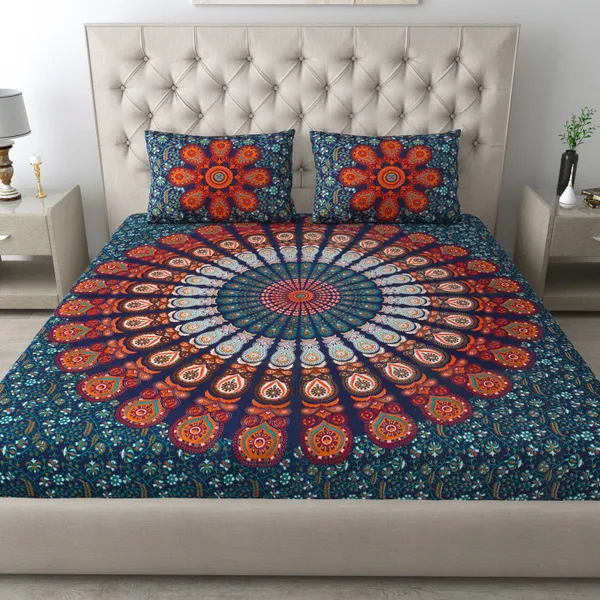 Queen_Size_Cotton_Printed_Bedsheet_With_Pillow_Cover_TC_144