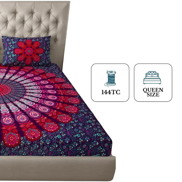 Queen_Size_Cotton_Printed_Bedsheet_With_Pillow_Cover_TC_144