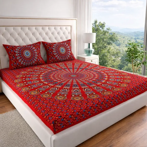 Queen_Size_Cotton_Jaipuri_Prints_Bedsheet_With_Pillow_Cover_TC_144