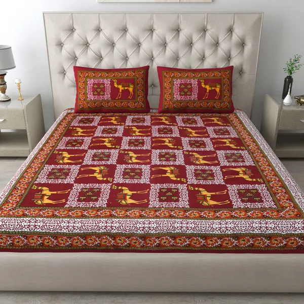 Queen_Size_Cotton_Printed_Bedsheet_With_Pillow_Cover_TC_144