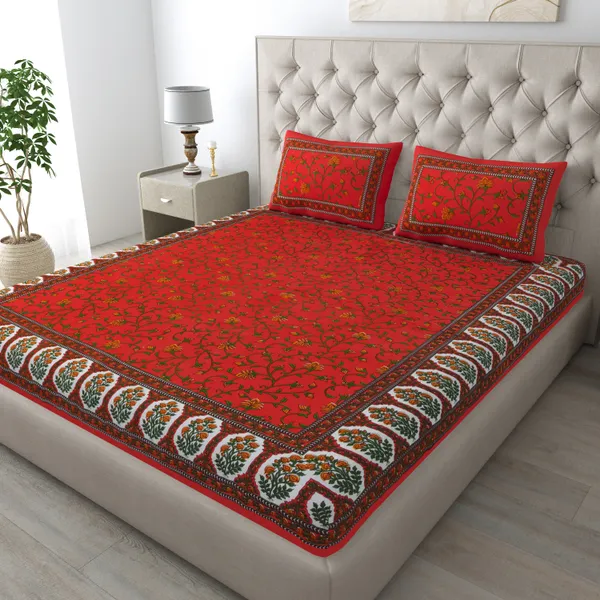 Queen_Size_Cotton_Printed_Bedsheet_With_Pillow_Cover_TC_144