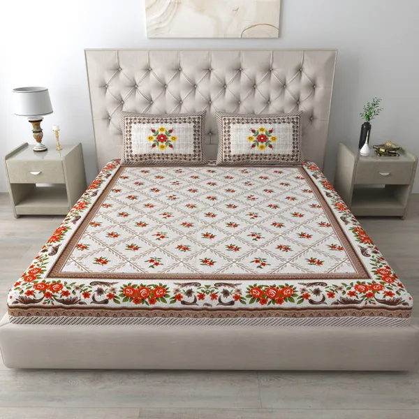 Queen_Size_Cotton_Floral_Bedsheet_With_Pillow_Cover_TC_144