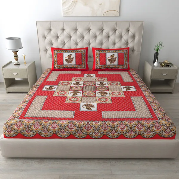 Queen_Size_Cotton_Printed_Bedsheet_With_Pillow_Cover_TC_144