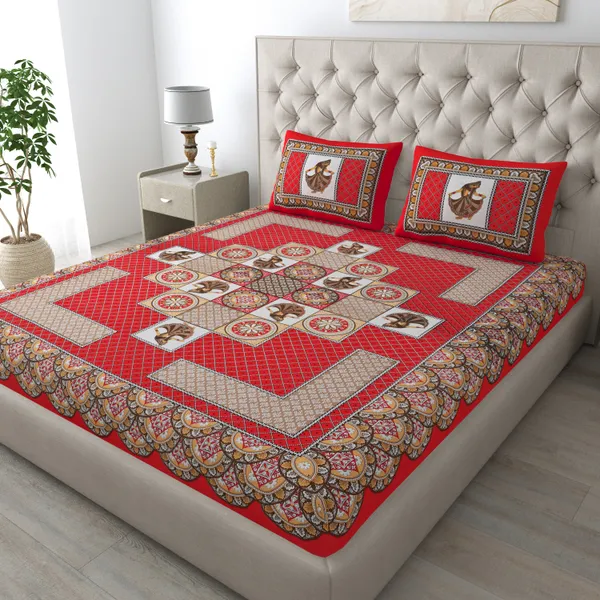 Queen_Size_Cotton_Printed_Bedsheet_With_Pillow_Cover_TC_144