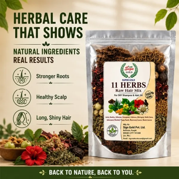 11_RAW_Herbs_Mix_Combo_pack_of___250gm__Amla,reetha,shikakai,bhirngraj,hibiscus,Methidana,Rosemarry,Neem,Rose,Bharmi_and_Jatamansi