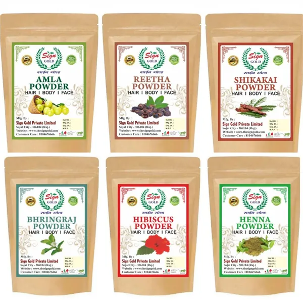 Amla,_Reetha_Shikakai,_Bhringraj,_Hibiscus_And_Henna_Powder_For_Hair_(Pack_Of_6,_50Gm_Each,Total_300_Grams)