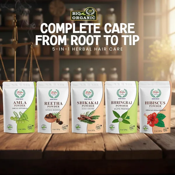 Sign_Gold_Bio_Organic_Amla,_Reetha,_Shikakai,_Bhringraj_&_Hibiscus_Powder_For_Hair_Care_|_All_Hair_Type_Wash,_Healthy_Scalp,_Nourishment,_Mask,_Control_Dandruff,_Hairfall_|_227Gram_Each_(Pack_Of_5)_(Total_1135Gm)