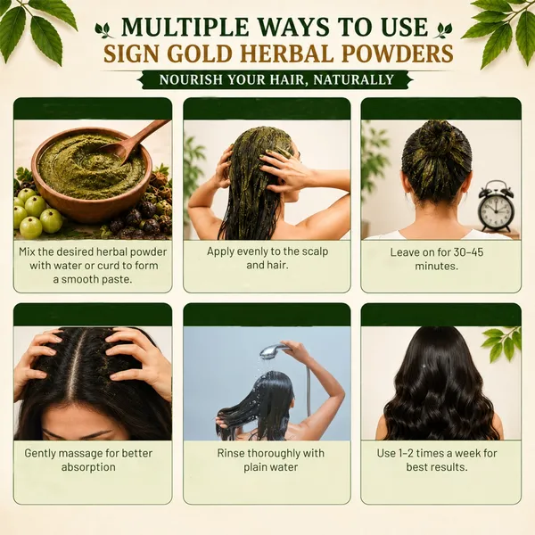 Henna,Amla,_Reetha,_Shikakai,_Bhringraj_And_Hibiscus_Powder_For_Hair_Growth_&_Hair_Mask,_100G_Each_(Combo_Pack_Of_6)