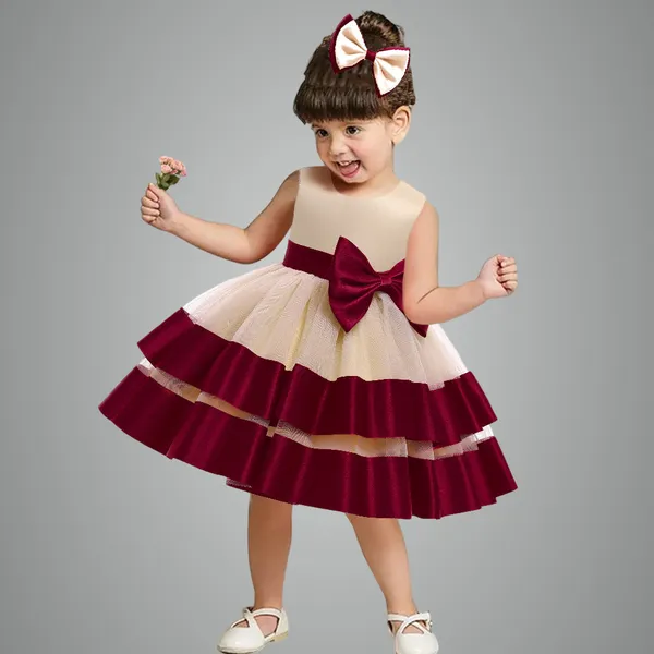 Maroon_Beautiful_Multi_Frill_Party_Dress_Frock
