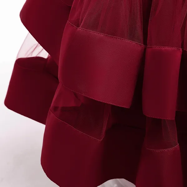 Maroon_Beautiful_Multi_Frill_Party_Dress_Frock