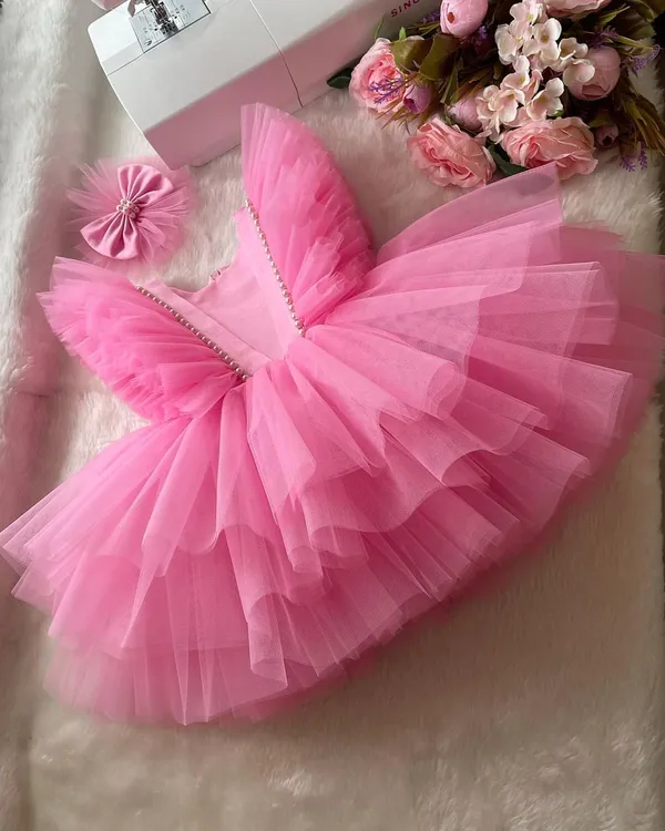 Pink_Birthday_Party_Dress_With_Wing_Shoulders