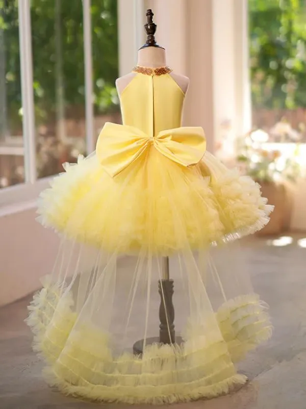 Yellow_Fluffy_Beaded_Birthday_Party_Dress_With_Trail