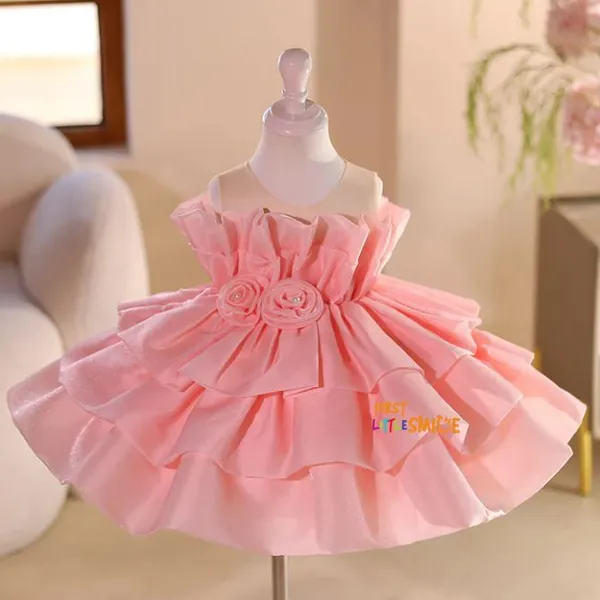 Pink_Fluffy_Birthday_Party_Dress_With_Trail