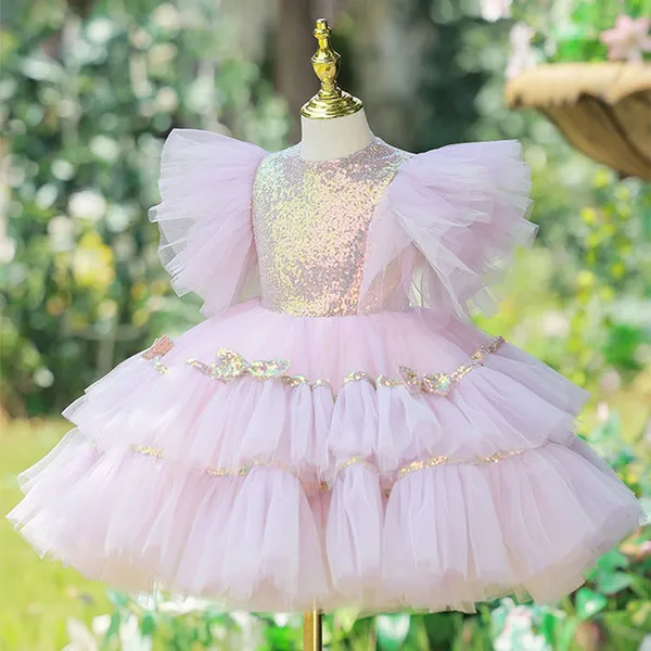Pink_Sequin_Birthday_Party_Dress_With_Wing_Shoulders