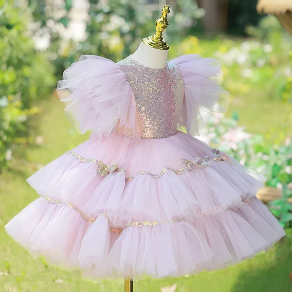 Pink_Sequin_Birthday_Party_Dress_With_Wing_Shoulders